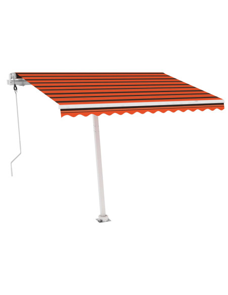 Tenda Automatica Sensore Vento e LED 300x250 cm Arancio Marrone