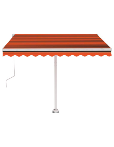 Tenda Automatica Sensore Vento e LED 300x250 cm Arancio Marrone