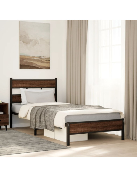 Giroletto senza Materasso Rovere Marrone 90x200cm in Truciolato