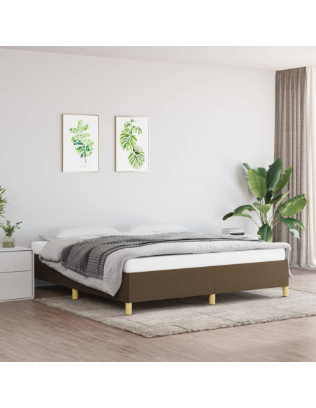 Struttura Letto a Rete a Molle Marrone Scuro 160x200 cm Tessuto