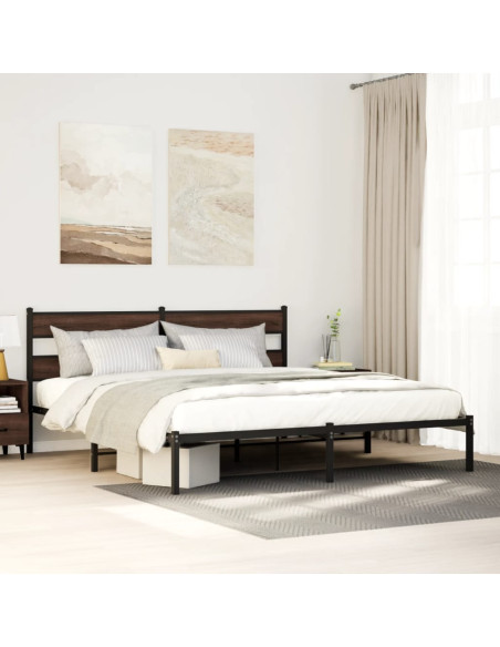 Giroletto senza Materasso con Testiera Rovere Marrone 190x200cm