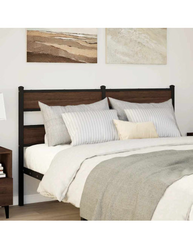 Testiera di Ricambio Rovere Marrone 160 cm in Acciaio e Truciolato