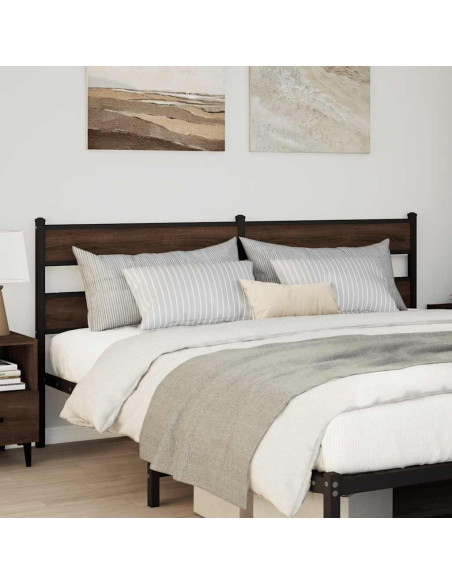 Testiera di Ricambio Rovere Marrone 180 cm in Acciaio e Truciolato