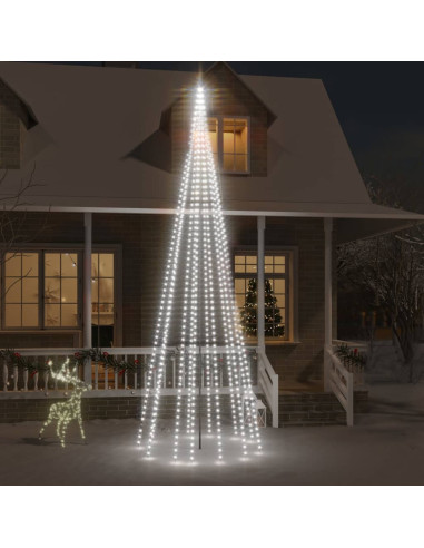 Albero di Natale Pennone Bianco Freddo 732 LED 500 cm