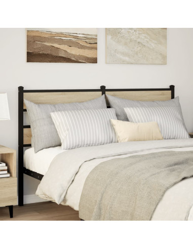 Testiera di Ricambio Rovere Sonoma 160 cm in Ferro e Legno Multistrato