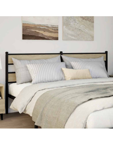 Testiera di Ricambio Rovere Sonoma 180 cm in Ferro e Legno Multistrato