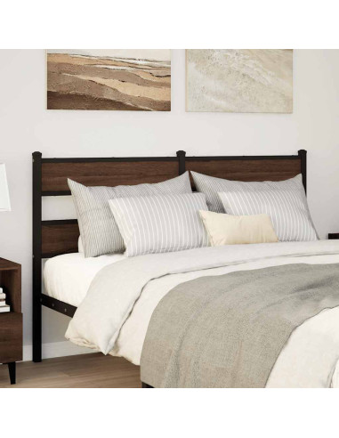 Testiera di Ricambio Rovere Marrone 140 cm in Acciaio e Truciolato