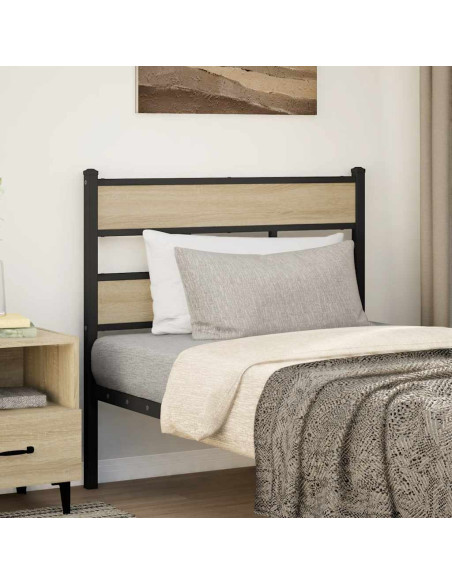 Testiera di Ricambio Rovere Sonoma 107 cm in Ferro e Legno Multistrato