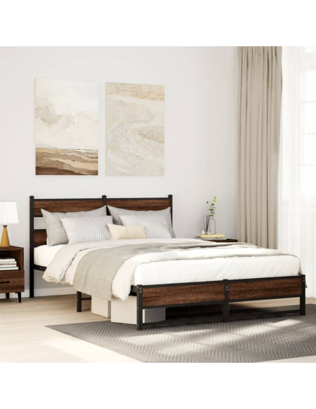 Giroletto senza Materasso in Metallo Rovere Marrone 135x190 cm