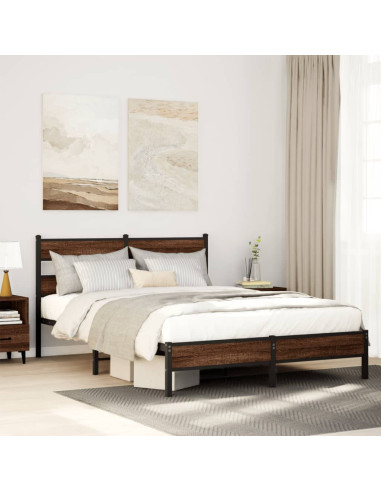 Giroletto senza Materasso Rovere Marrone 160x200 cm Truciolato