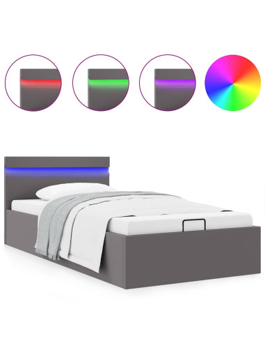 Giroletto Contenitore Idraulico LED Grigio Similpelle 100x200cm