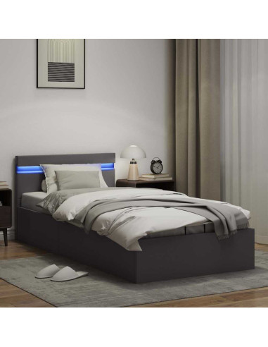 Giroletto Contenitore Idraulico LED Grigio Similpelle 100x200cm