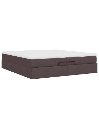 Struttura Letto Pouf con Materassi 200x200 cm in Tessuto