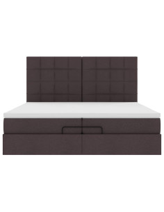 Struttura Letto Pouf con Materassi 200x200 cm in Tessuto