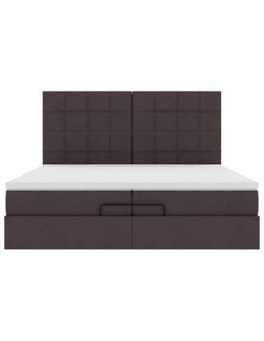 Struttura Letto Pouf con Materassi 200x200 cm in Tessuto