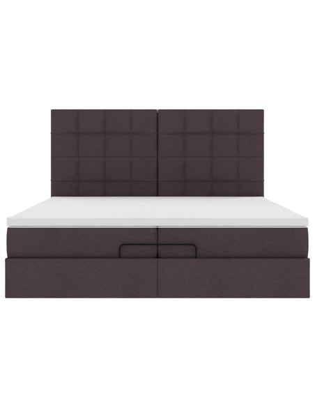 Struttura Letto Pouf con Materassi 200x200 cm in Tessuto