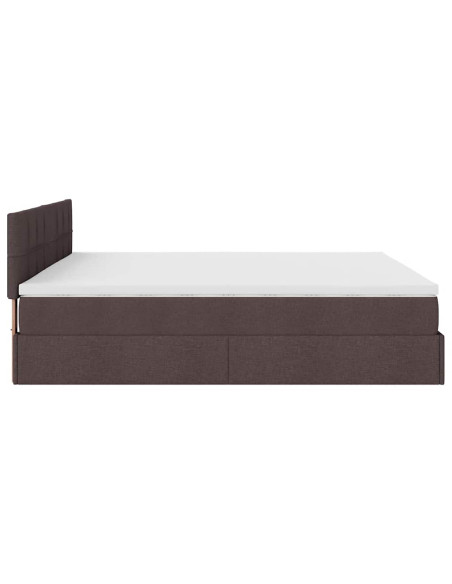 Struttura Letto Pouf con Materasso 200x200 cm in Tessuto