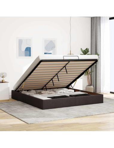 Struttura Letto Pouf senza Materasso 200x200 cm in Tessuto