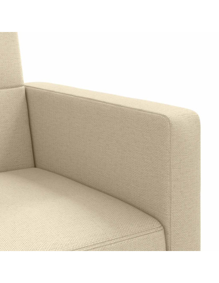 Divano Letto con Cuscini Crema in Tessuto