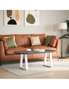 Gambe per Tavolino da Caffè a Forma di V 2 pz Bianche 38x(42-43,3) cm Acciaio