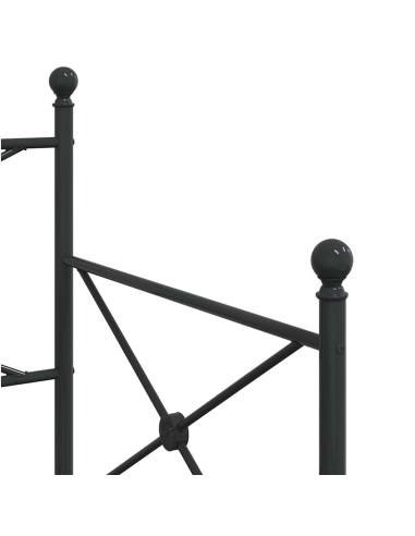 Divano Letto Estraibile senza Materasso Nero 75x190 cm Acciaio