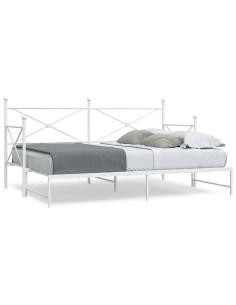 Divano Letto Estraibile senza Materasso Bianco 75x190cm Acciaio