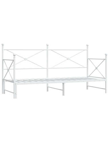 Divano Letto Estraibile senza Materasso Bianco 75x190cm Acciaio