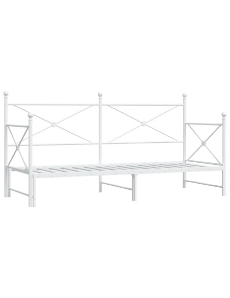 Divano Letto Estraibile senza Materasso Bianco 75x190cm Acciaio