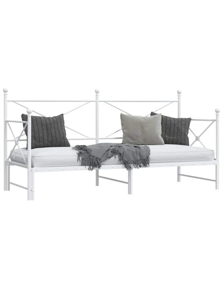 Divano Letto Estraibile senza Materasso Bianco 75x190cm Acciaio