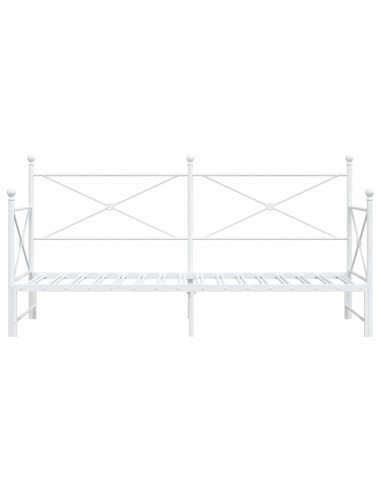 Divano Letto Estraibile senza Materasso Bianco 75x190cm Acciaio