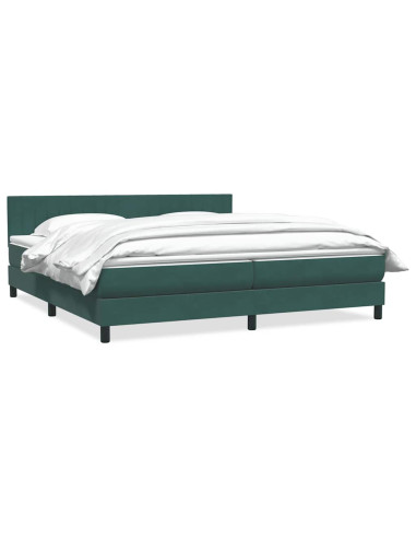 Giroletto a Molle con Materasso Verde Scuro 180x220 cm Velluto