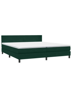 Giroletto a Molle con Materasso Verde Scuro 180x220 cm Velluto 2