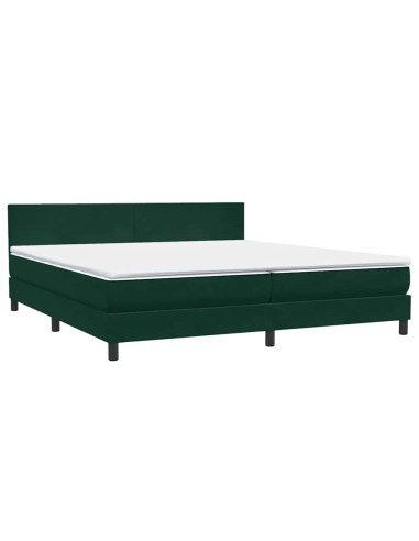 Giroletto a Molle con Materasso Verde Scuro 180x220 cm Velluto