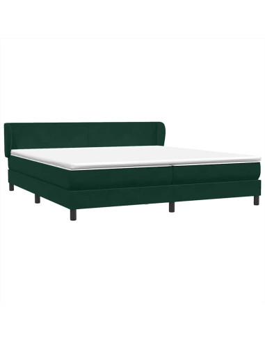 Giroletto a Molle con Materassi Verde Scuro 180x220 cm Velluto