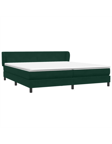 Giroletto a Molle con Materassi Verde Scuro 180x220 cm Velluto