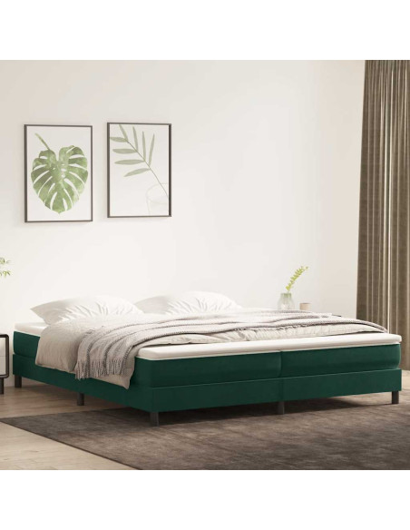 Giroletto a Molle con Materasso Verde Scuro 180x220 cm Velluto