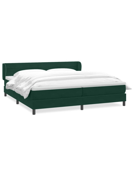 Giroletto a Molle con Materassi Verde Scuro 180x220 cm Velluto