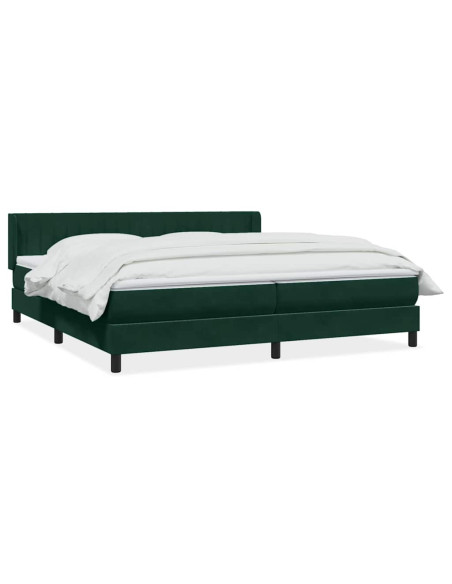 Giroletto a Molle con Materasso Verde Scuro 180x220 cm Velluto