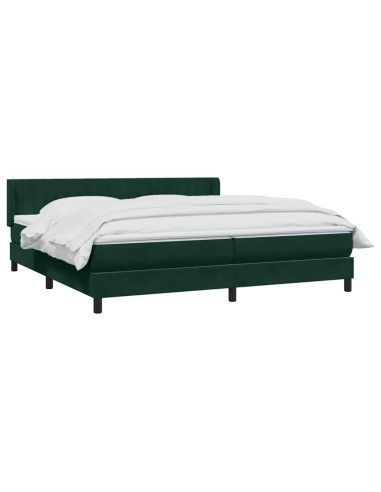 Giroletto a Molle con Materasso Verde Scuro 180x220 cm Velluto