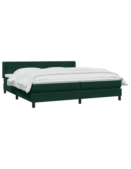 Giroletto a Molle con Materasso Verde Scuro 180x220 cm Velluto