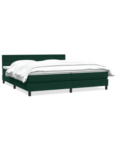 Giroletto a Molle con Materasso Verde Scuro 180x220 cm Velluto