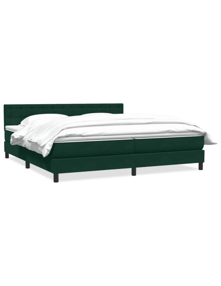 Giroletto a Molle con Materasso Verde Scuro 180x220 cm Velluto