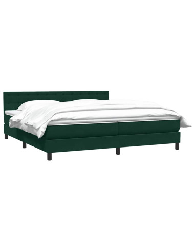 Giroletto a Molle con Materasso Verde Scuro 180x220 cm Velluto