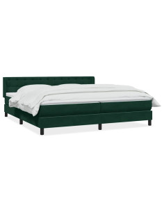 Giroletto a Molle con Materasso Verde Scuro 180x220 cm Velluto 2