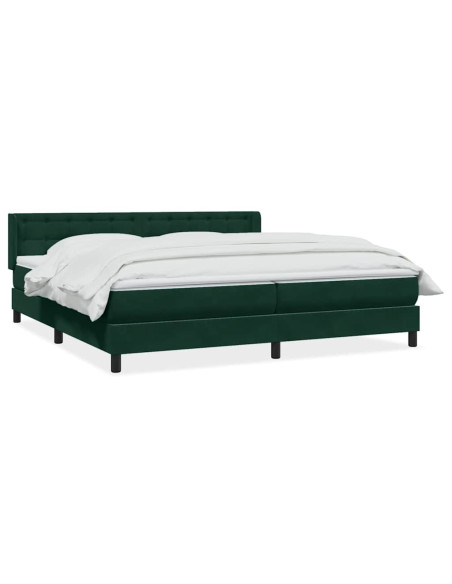 Giroletto a Molle con Materasso Verde Scuro 180x220 cm Velluto