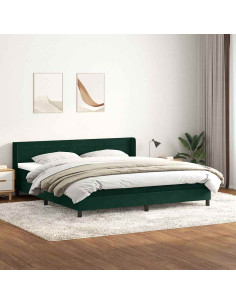 Giroletto a Molle con Materasso Verde Scuro 180x220 cm Velluto