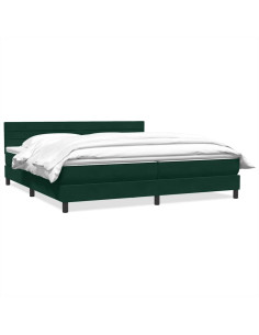 Giroletto a Molle con Materasso Verde Scuro 180x220 cm Velluto 2