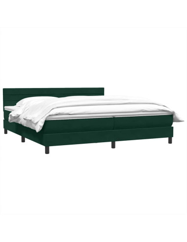 Giroletto a Molle con Materasso Verde Scuro 180x220 cm Velluto