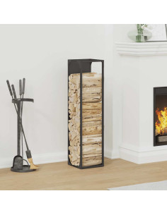 Rastrelliera per Legna da Ardere Nera 25x25x100 cm