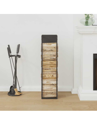 Rastrelliera per Legna da Ardere Nera 25x25x100 cm